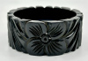 wide near black dogwood carved bangle